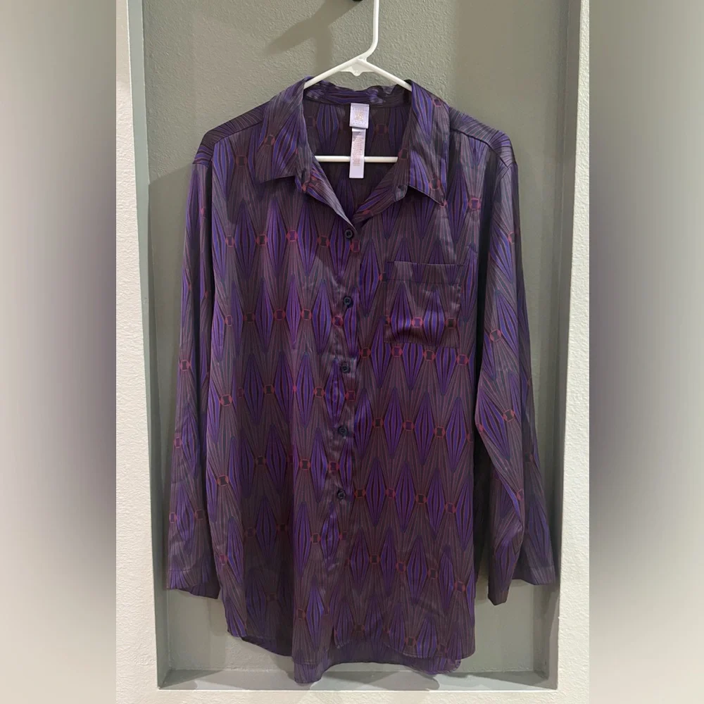 Savage X Fenty Purple NIGHT STAR CHASER SATIN SLEEP TOP